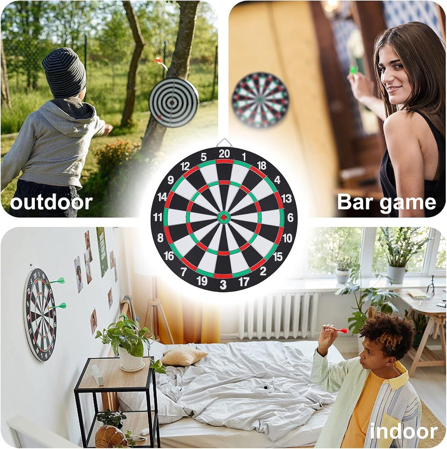 15" Dartboard with Steel Darts