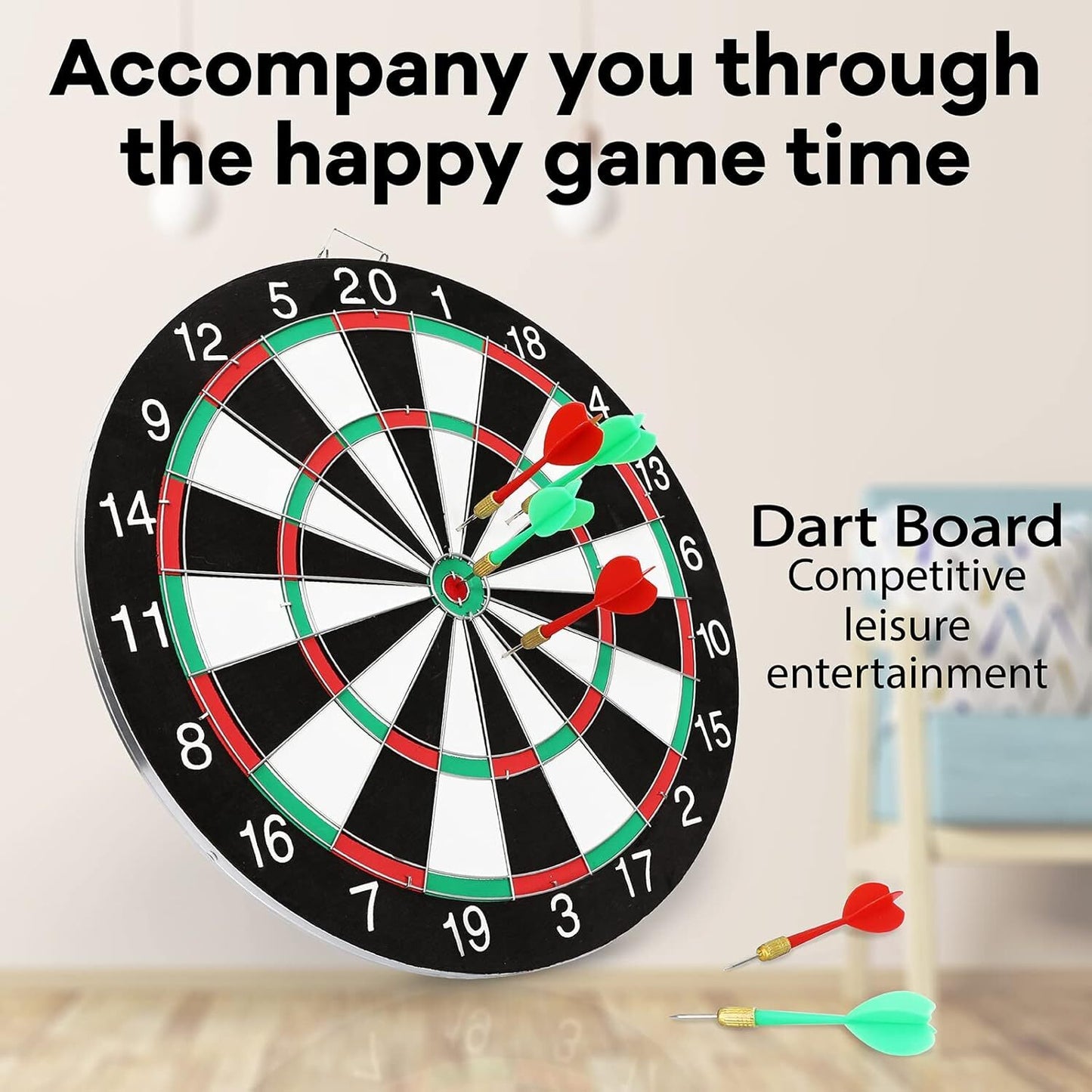 15" Dartboard with Steel Darts