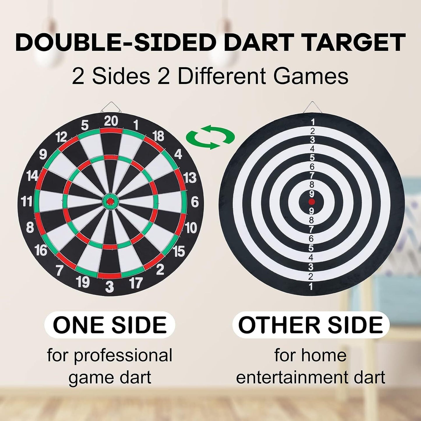 15" Dartboard with Steel Darts