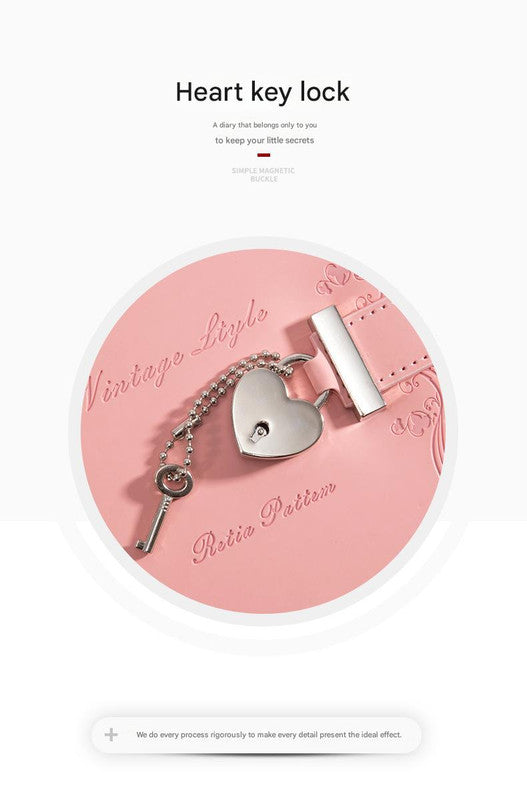 Heart Lock Diary with Key