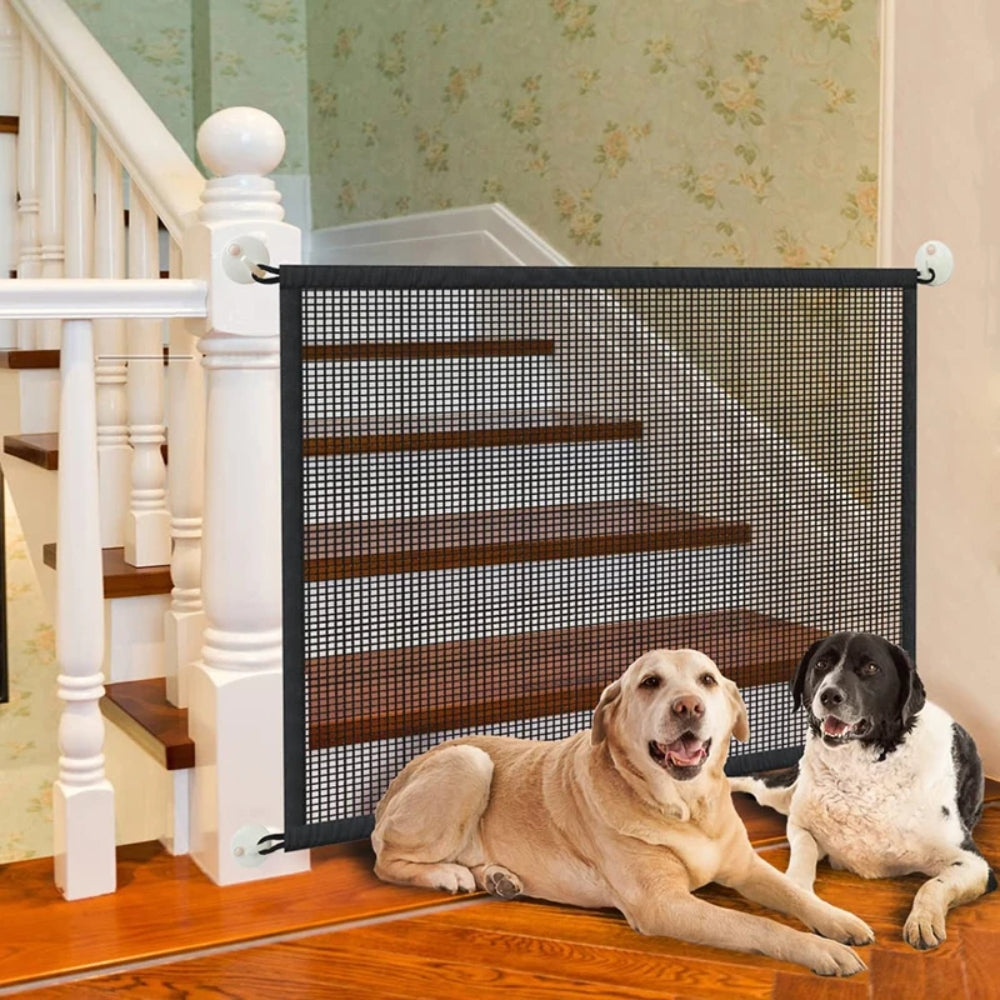 Portable Pet Safety Gate - Mesh Barrier for Stairs & Doorways