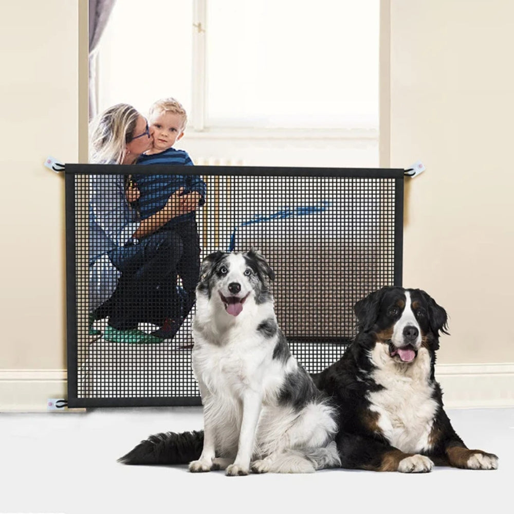 Portable Pet Safety Gate - Mesh Barrier for Stairs & Doorways