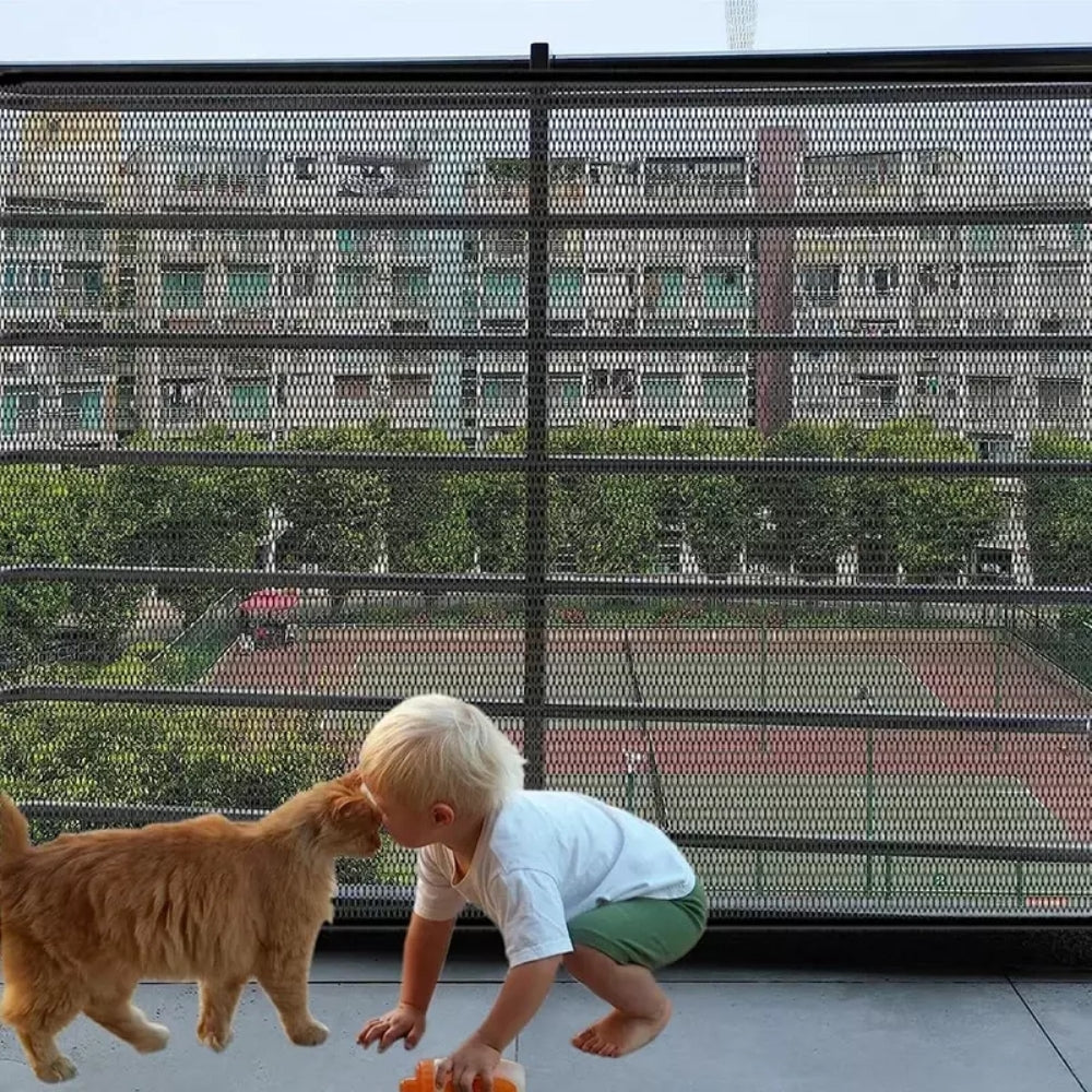 Portable Pet Safety Gate - Mesh Barrier for Stairs & Doorways