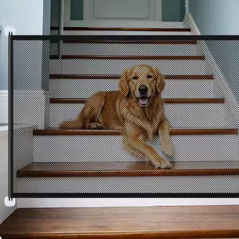 Portable Pet Safety Gate - Mesh Barrier for Stairs & Doorways