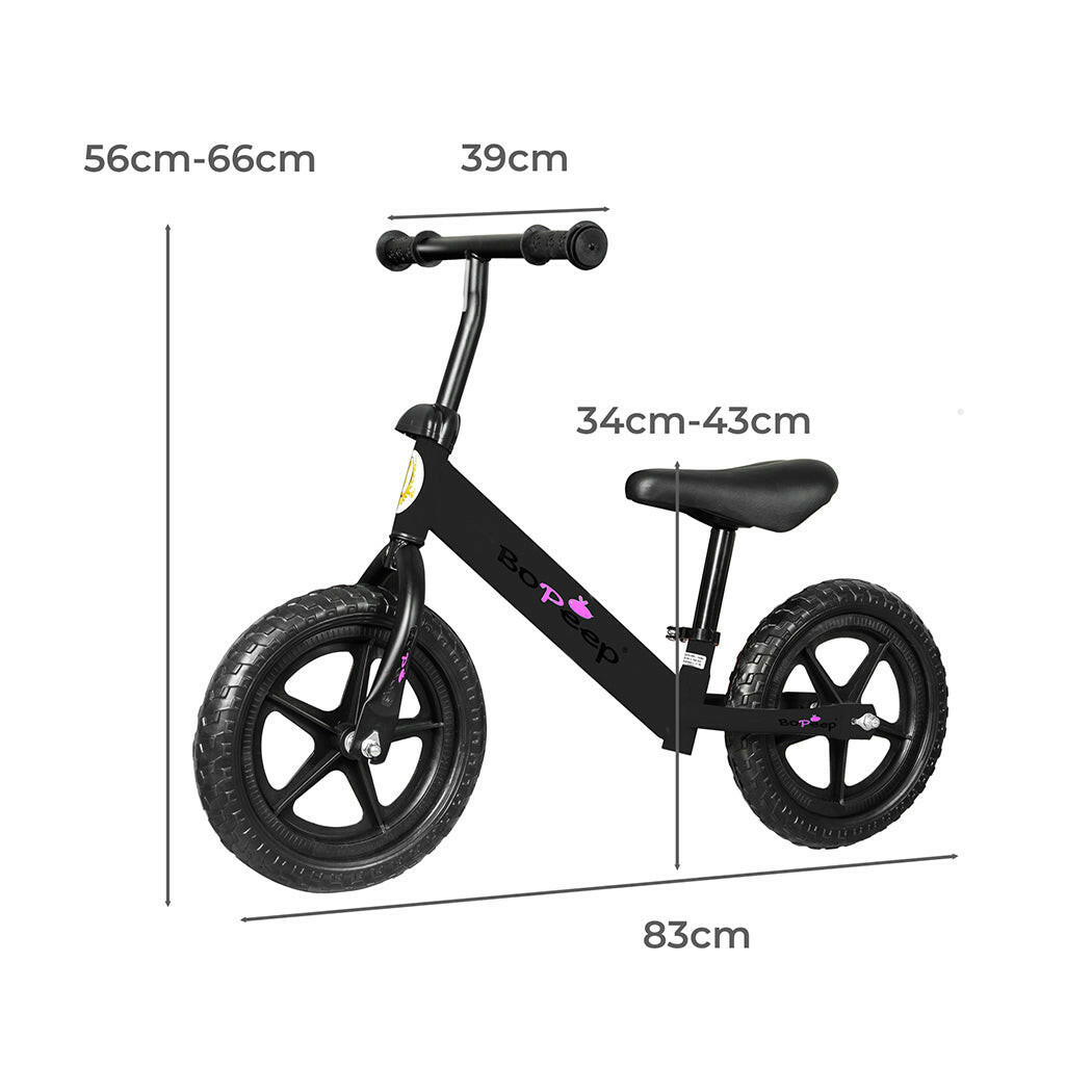 BoPeep Kids Balance Bike Ride On Toys Black-1910113160023642114